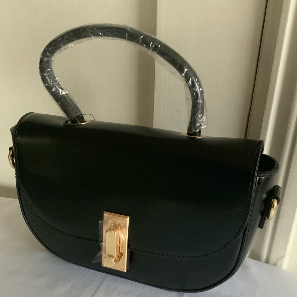Melie Bianco Black Top Handle Pocketbook Handbag - Picture 7 of 7